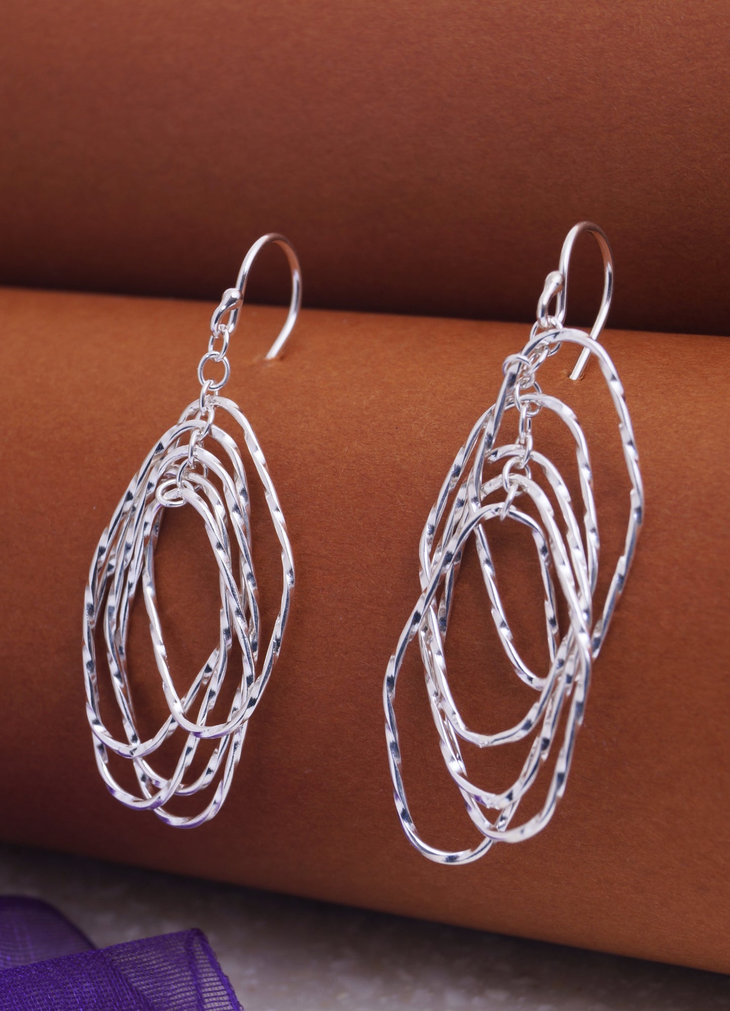 925 Sterling Silver Contemporary Drop Earrings For Women & Girls
