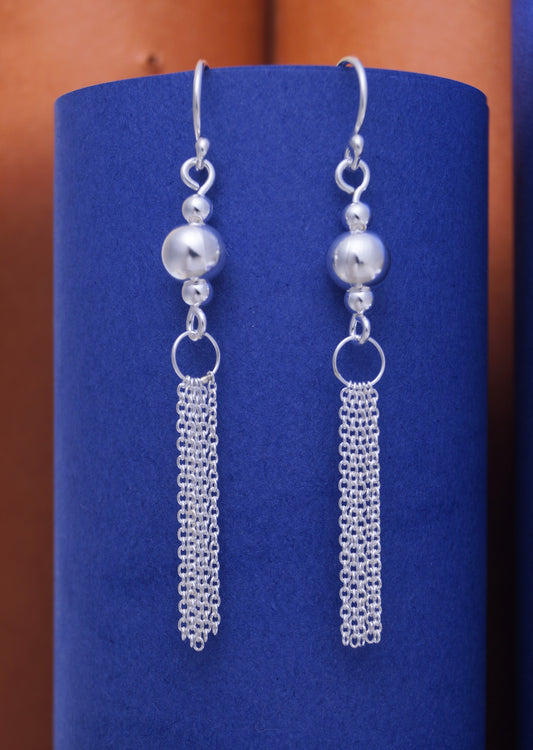 silver hanging earring