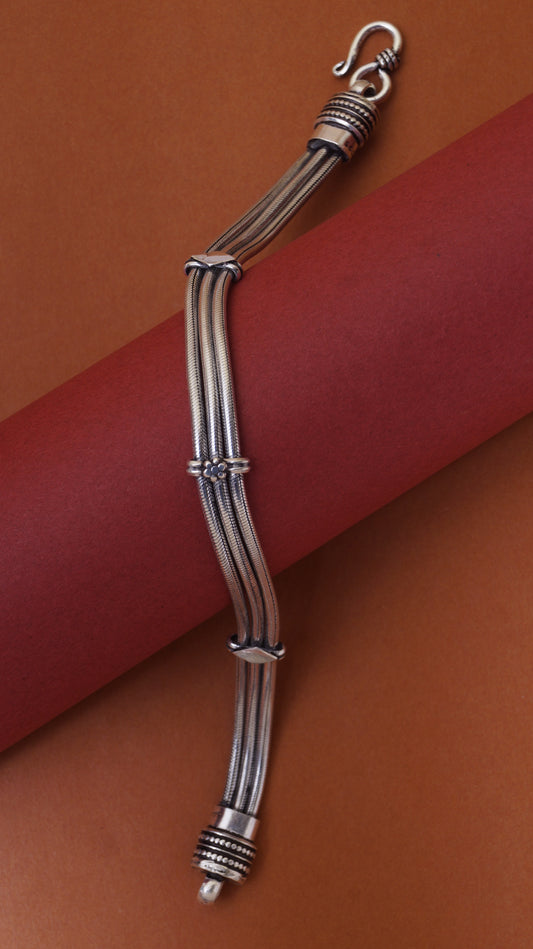 925 Sterling Silver Oxidized Bracelet for Men's