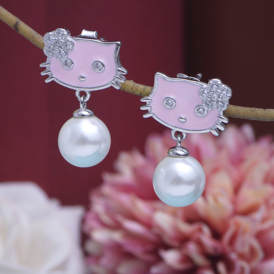 pearl earring silver