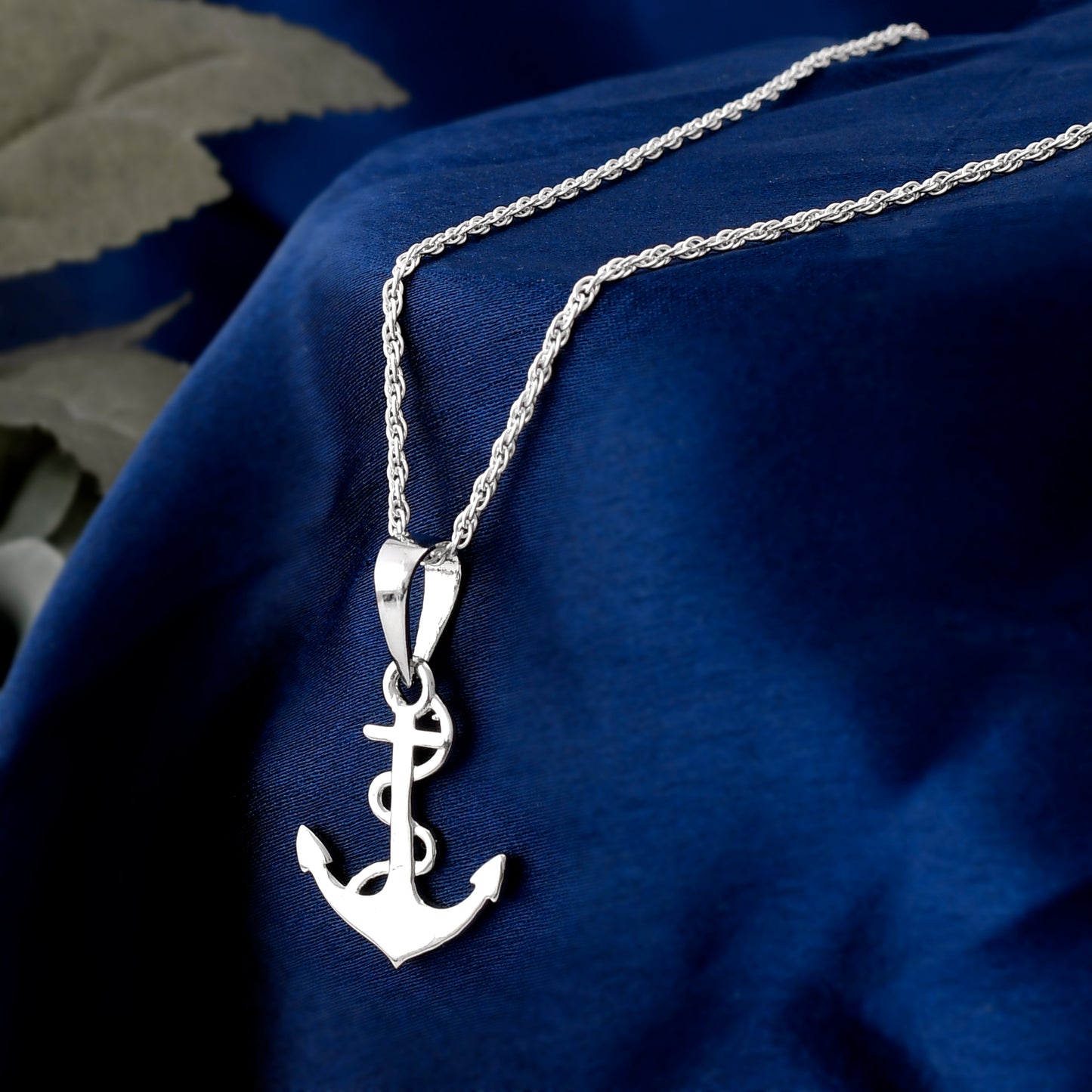 silver Anchor Pendant Chain for women