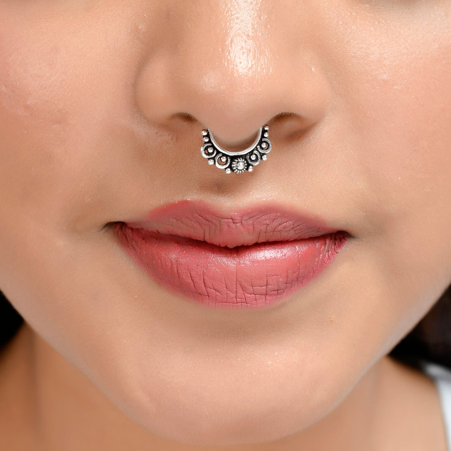 Sterling Silver 925 Septum Nose Ring For Non Pierced nose