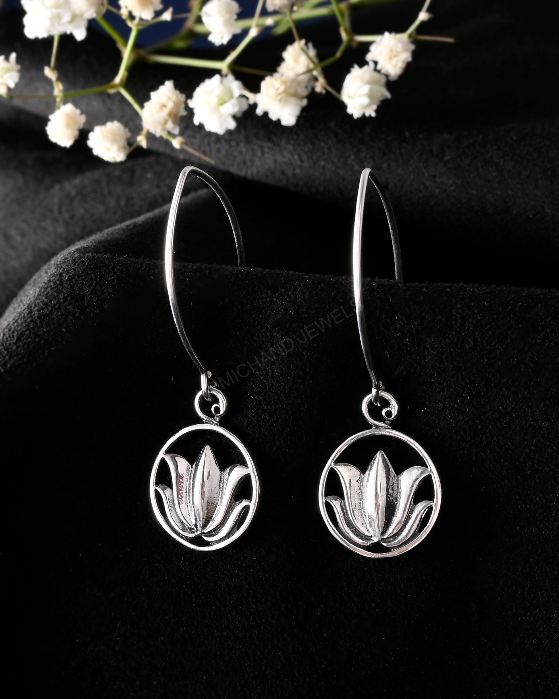 lotus earring silver