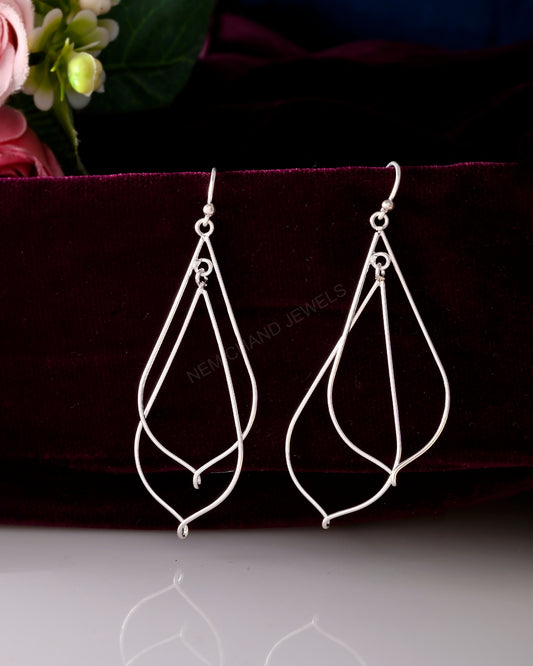 long light weight earring silver