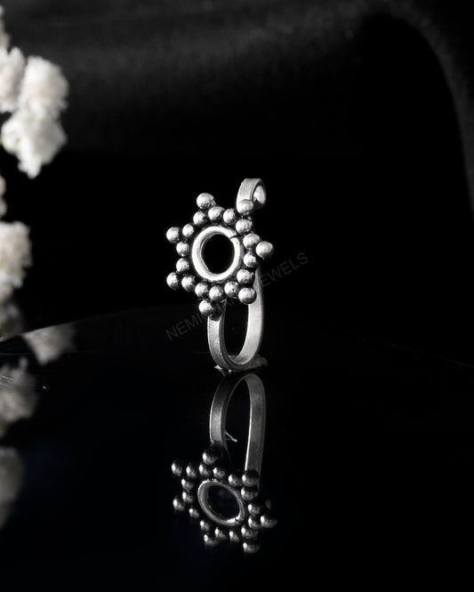 925 Sterling Silver Oxidised Clip-On Nose pin For Women (No piercing required)