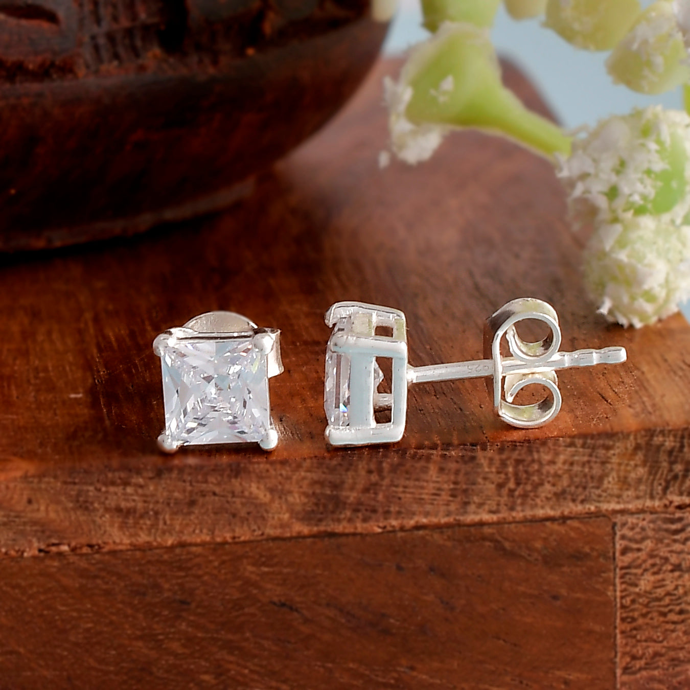 Square Round Diamond Earrings – Solitaire Jewels