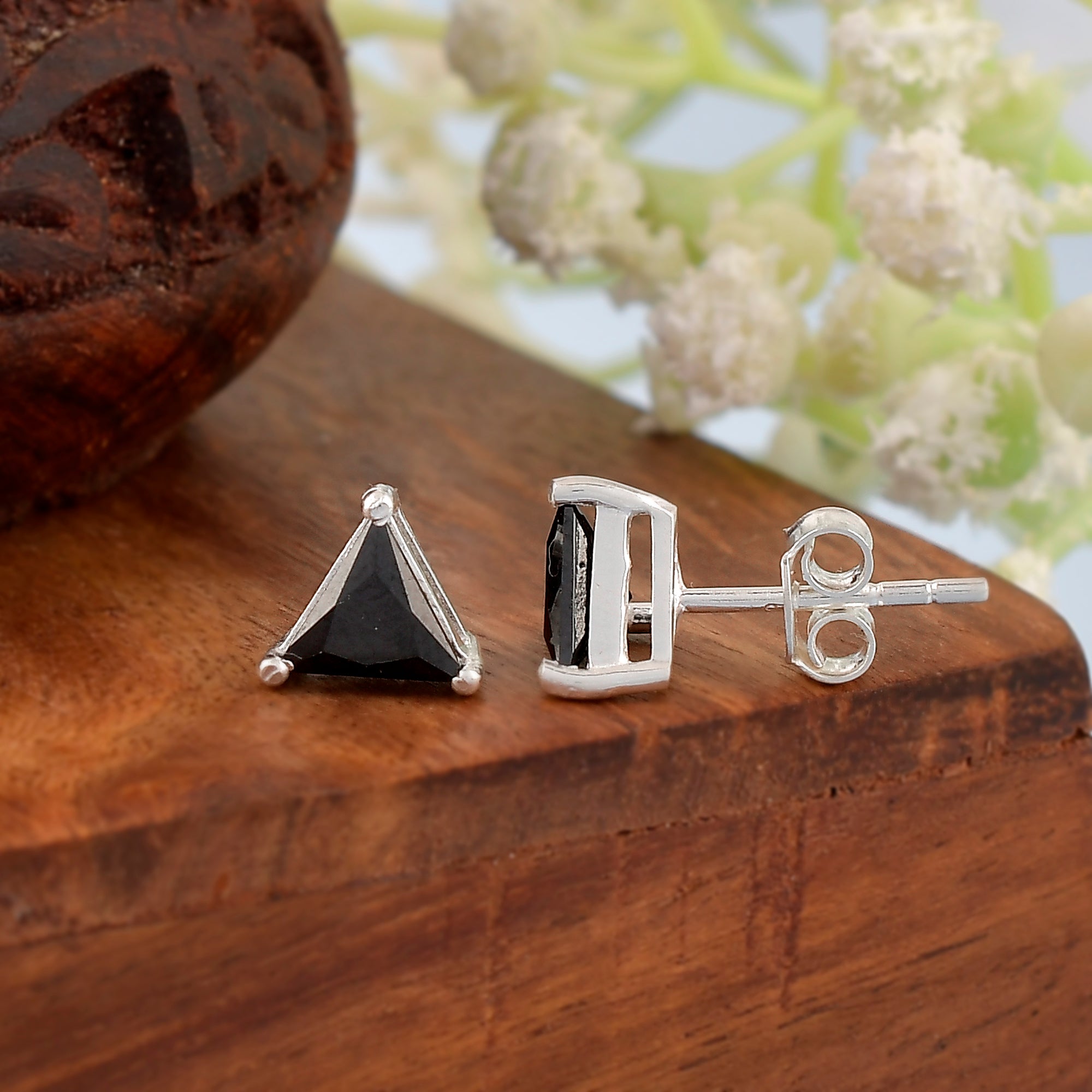 Men's Stud Earrings With Black Diamonds, Custom Gemstone Stud Earrings,  Birthstone Gemstone, Men's Stud Earrings, Men's Earrings, 420 7SBD - Etsy