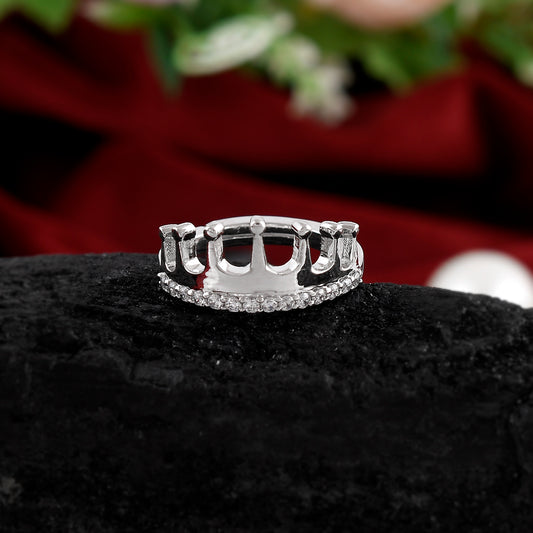 silver crown ring