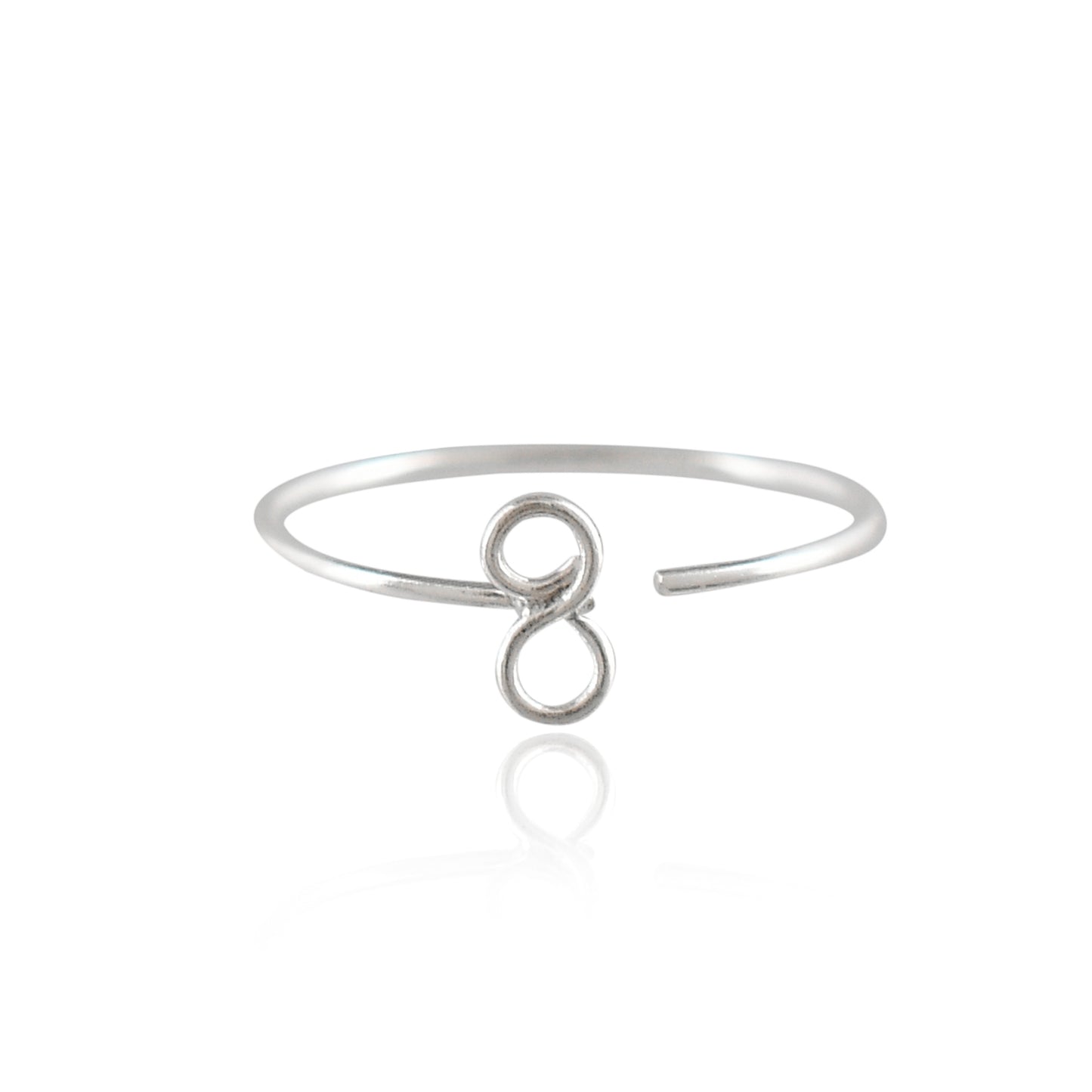 Women's Handmade Sterling Silver 925 Infinity Nose Ring - 10mm