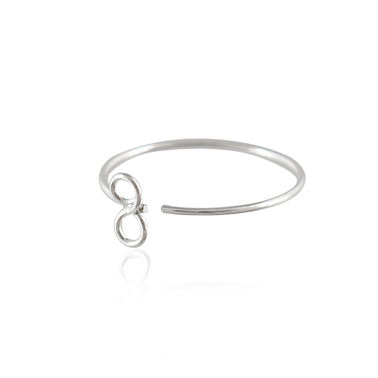 Women's Handmade Sterling Silver 925 Infinity Nose Ring - 10mm