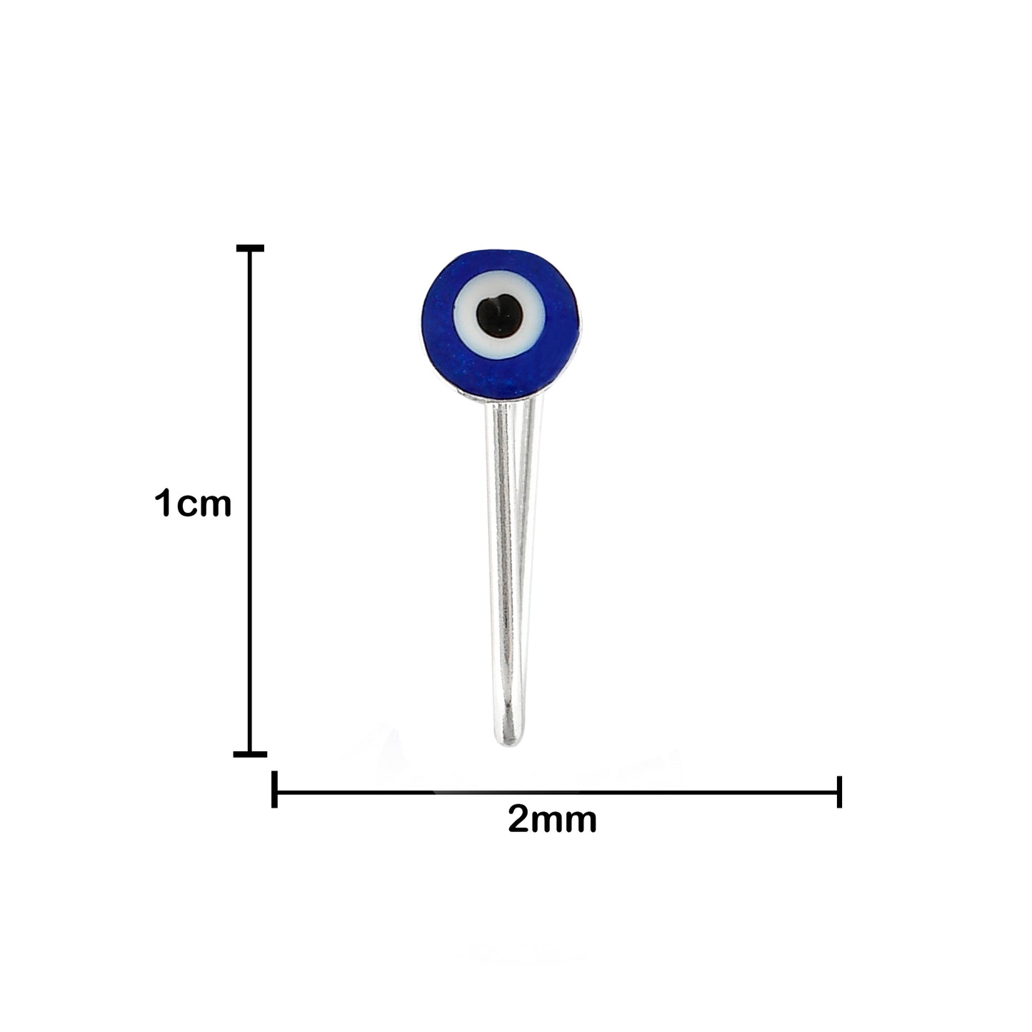 Sterling Silver 925 Clip on Evil Eye Nose Pin