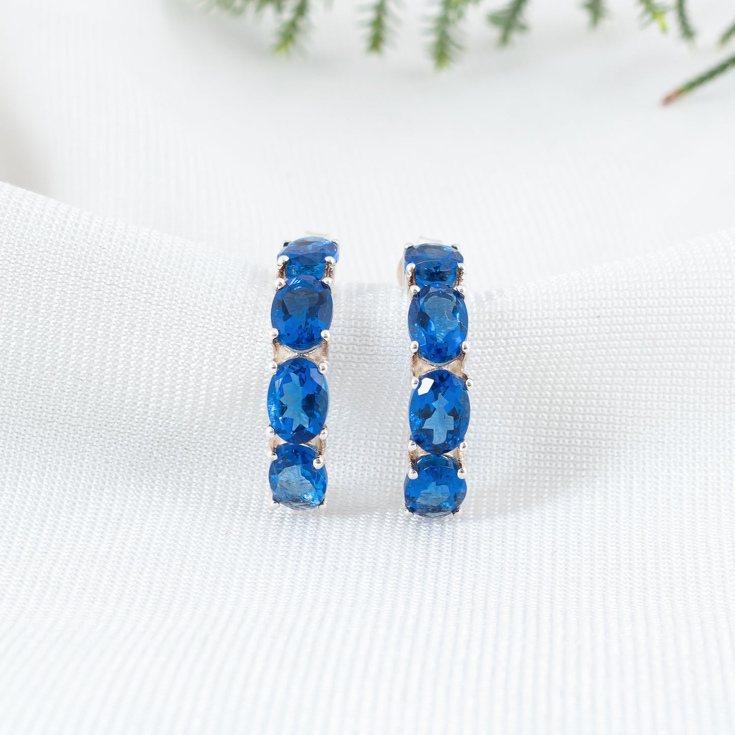 blue gemstone earring