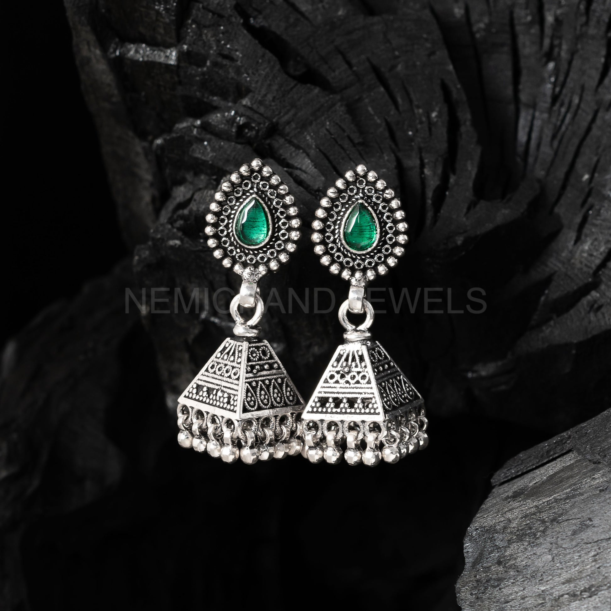 jhumka in silver	
