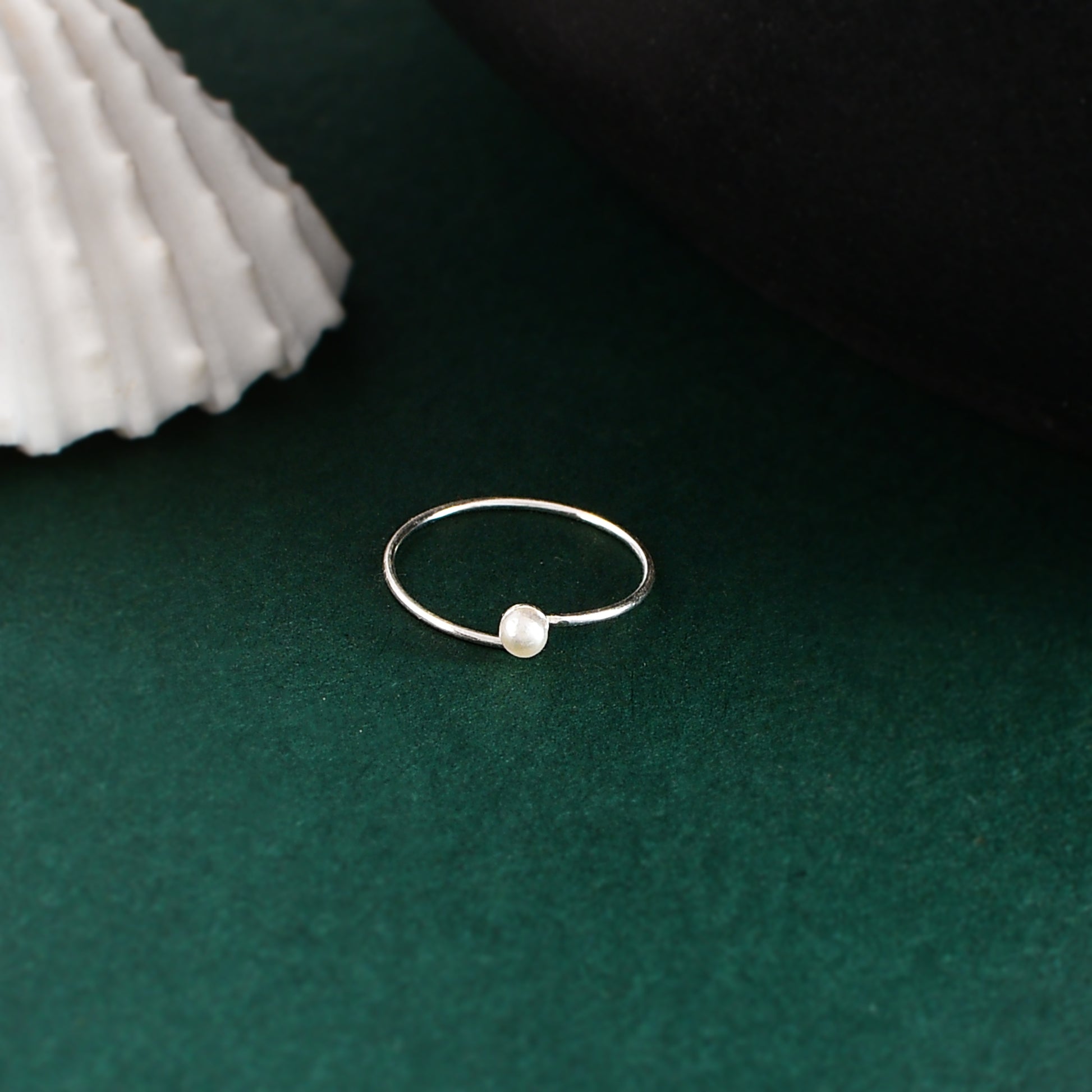 pearl nose ring silver