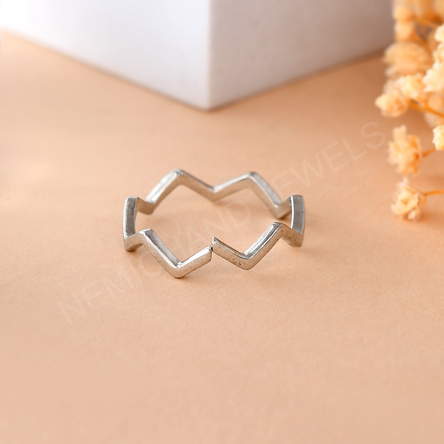 zig zag silver ring