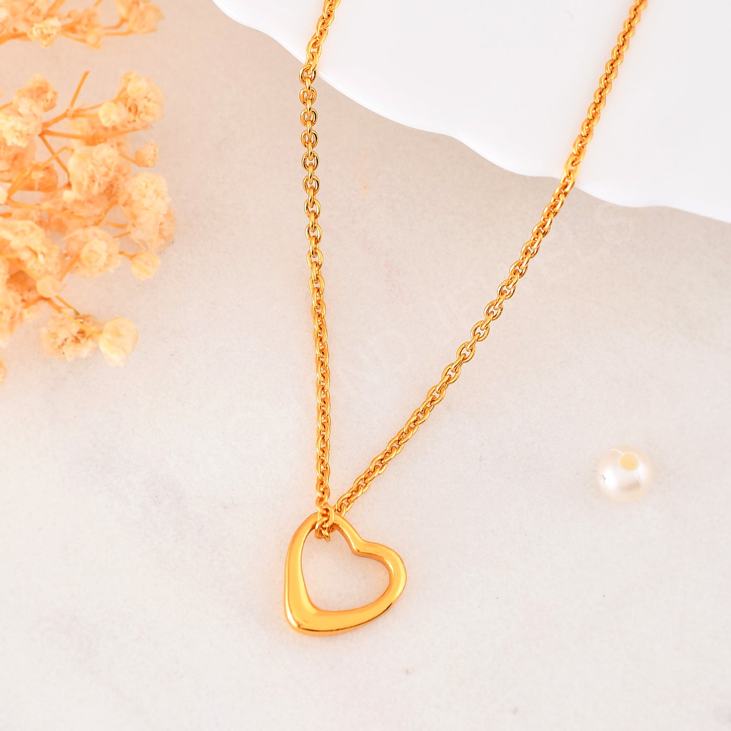 silver heart pendant chain 