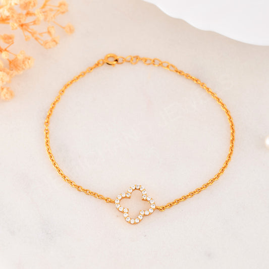 silver gold plated cz bracelet