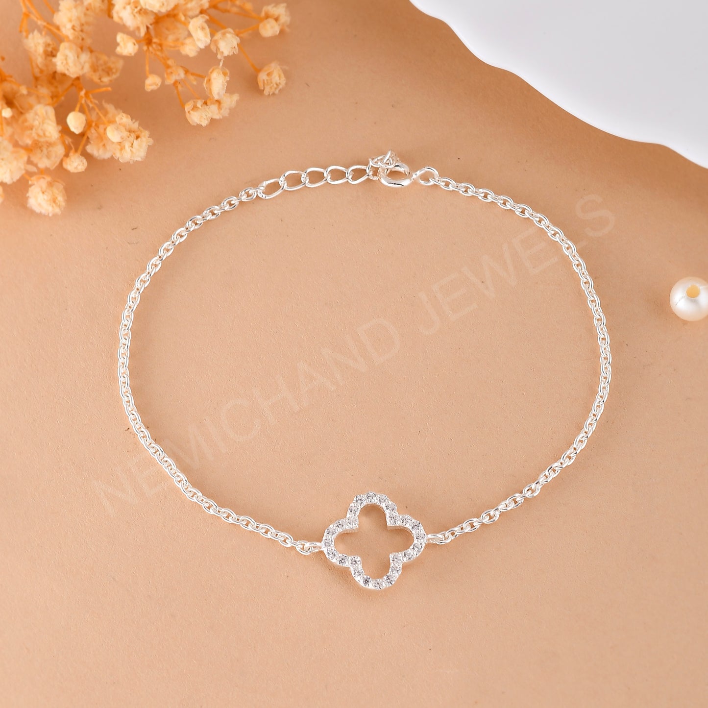 silver cz bracelet women