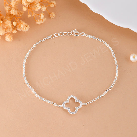 silver cz bracelet women