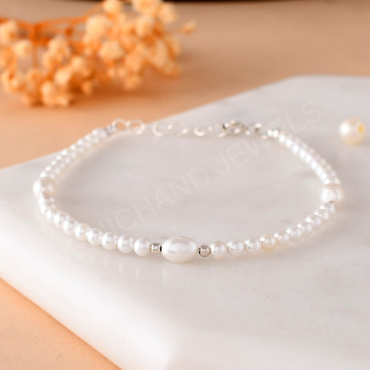 pearl bracelet silver women