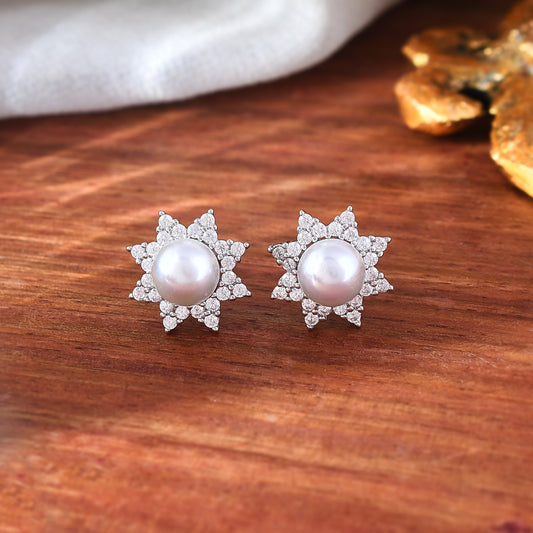 pearl earring silver