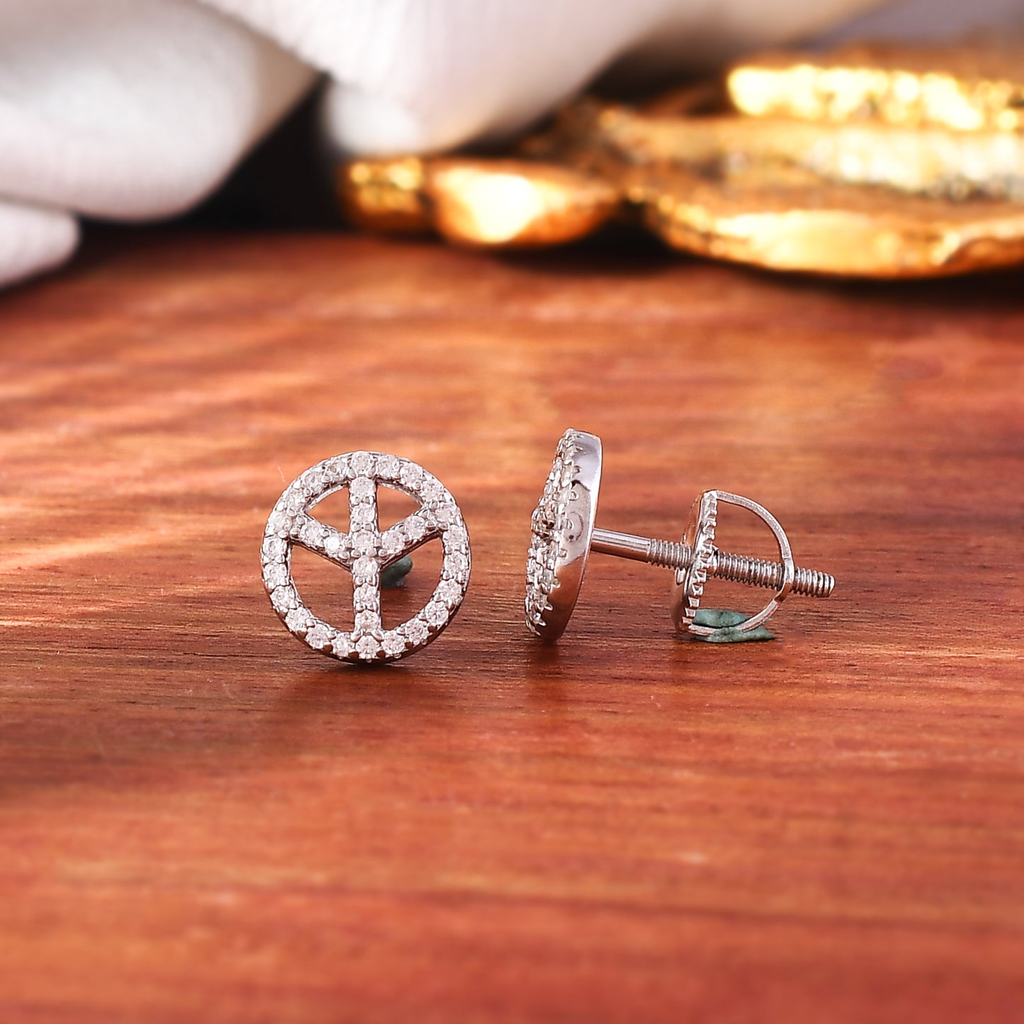 silver earring stud women