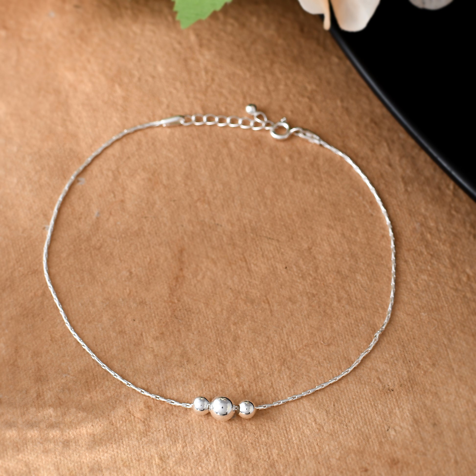 silver ball anklet payal