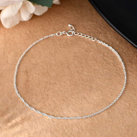 chain anklet payal silver