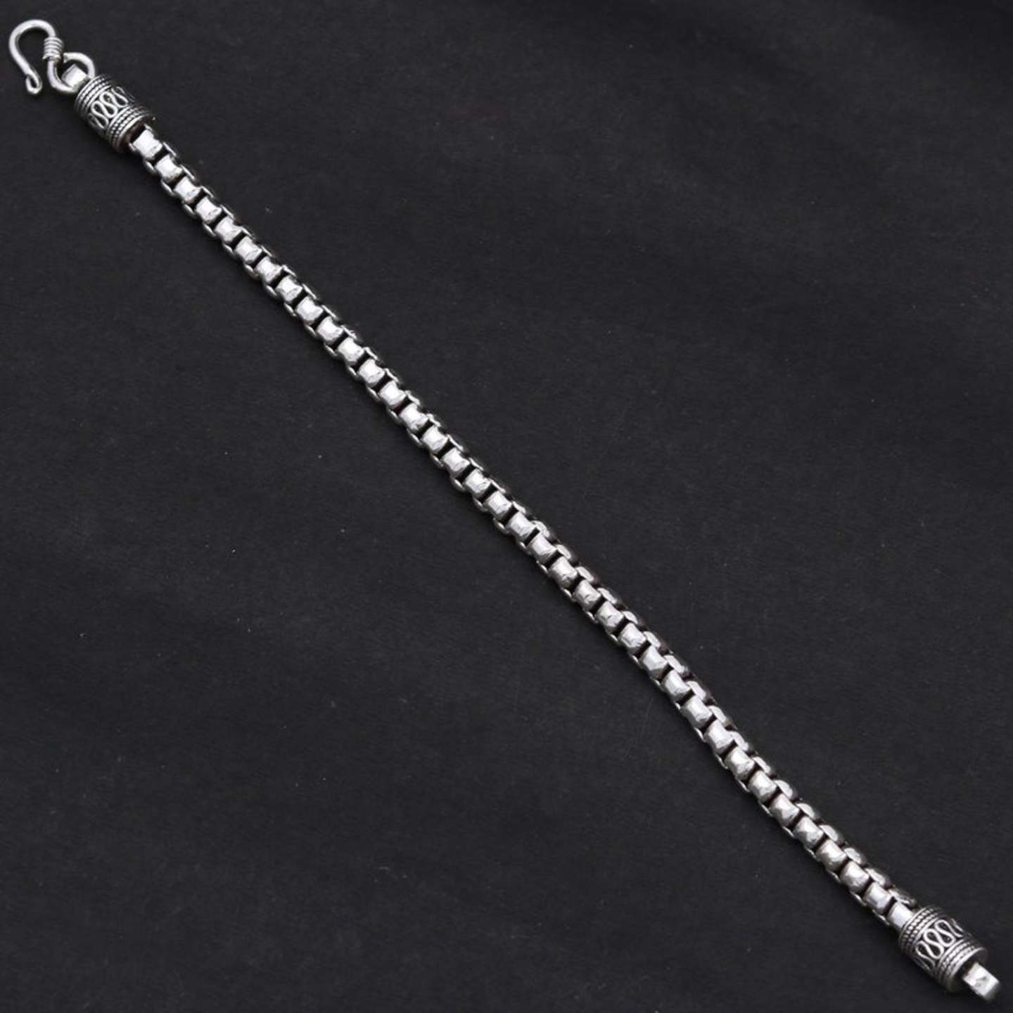 92.5 Solid Sterling Silver - Beautiful Designer Chain Bracelet - Length-7 To 8.5 Inches - Bohemian Bracelet - Oxidized Bracelet