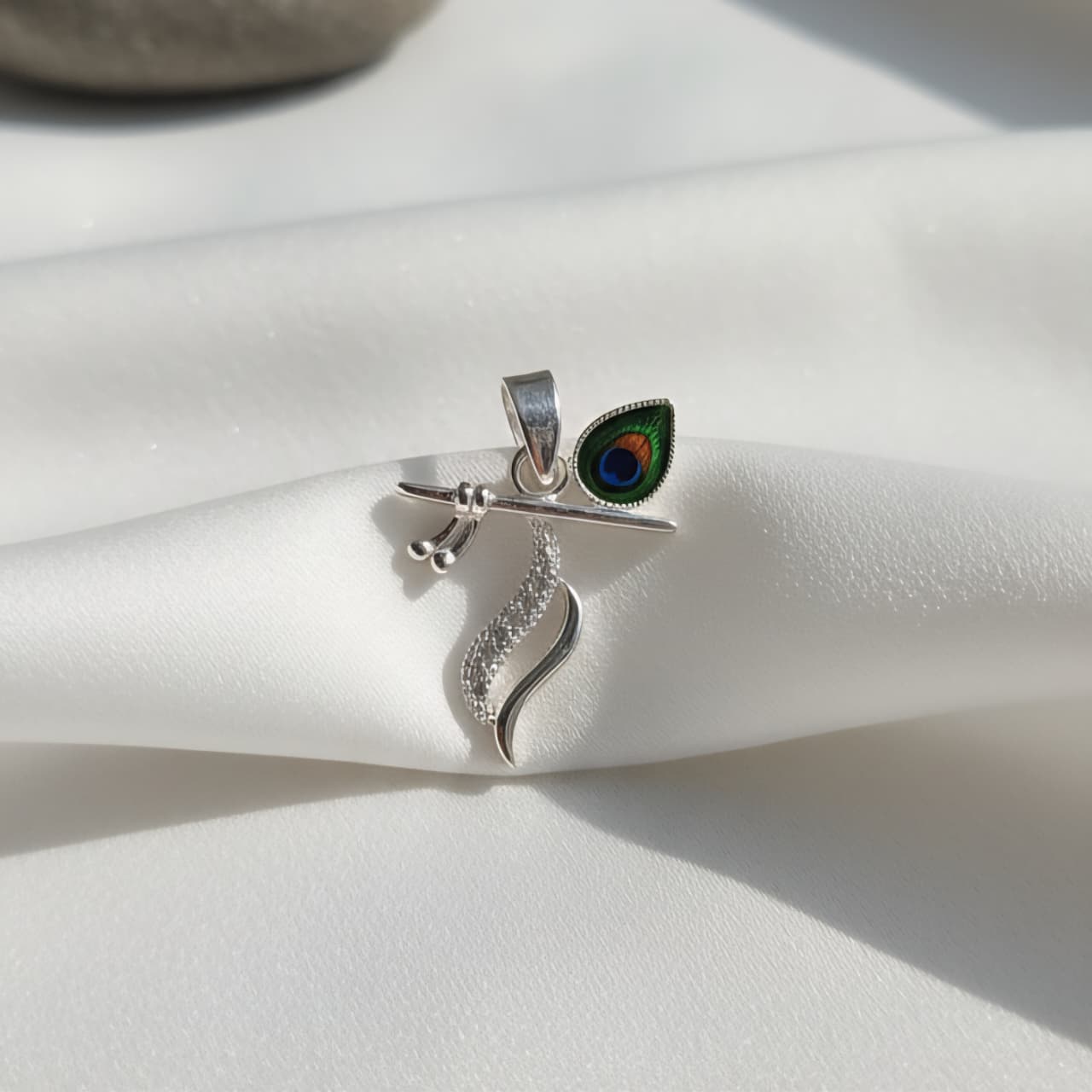 925 Sterling Silver Shree Krishna Flute Pendant for Men & Women