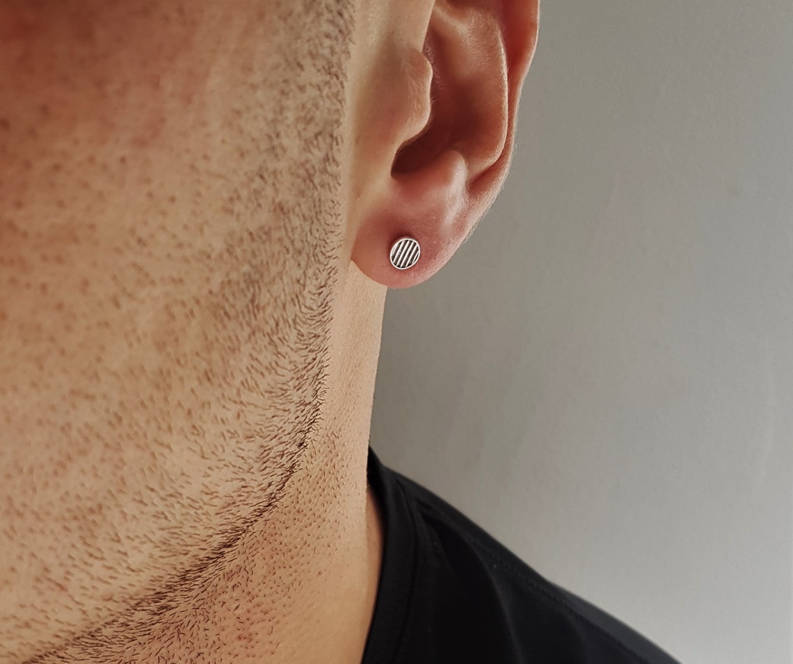silver earring for men	