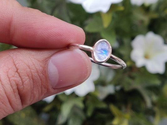 moon stone ring silver