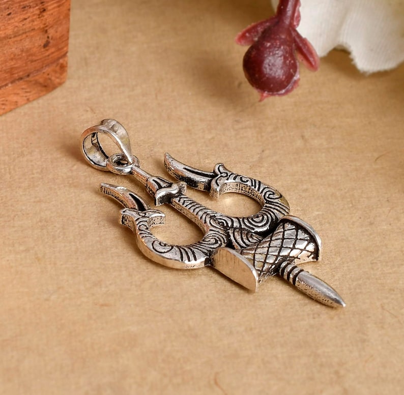 Trishul silver store pendant