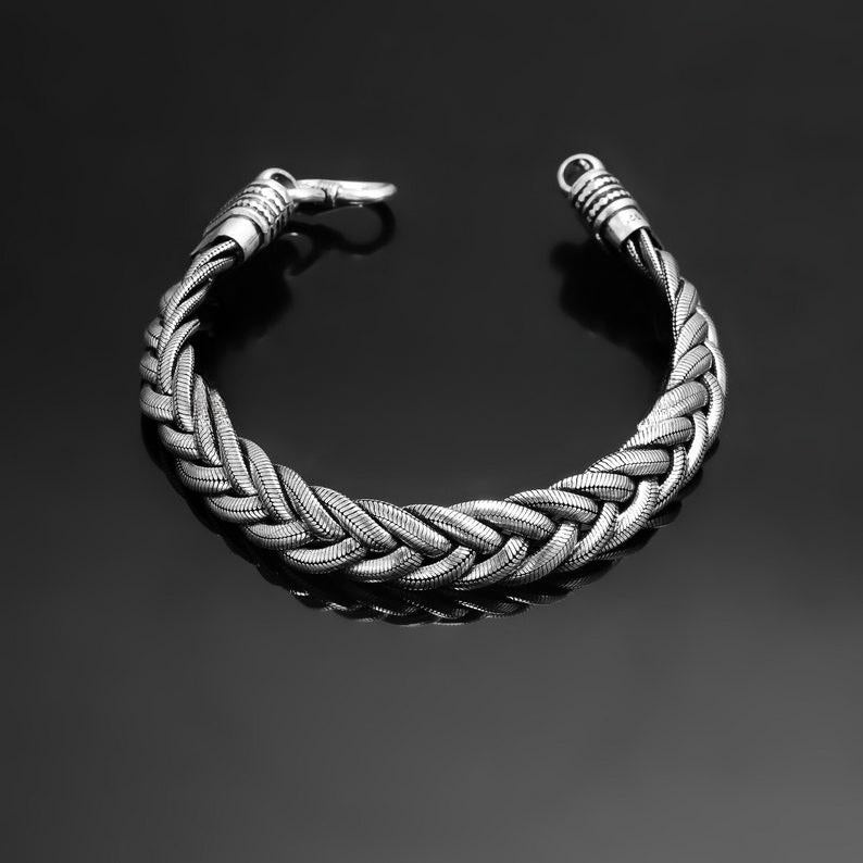 925 Sterling Silver Bracelet / Handmade Bracelet - Oxidized Bracelet For Men